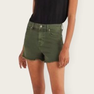 H&M Women’s Olive Green Cut Off Soft Denim Shorts Size 12